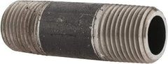 Made in USA - Schedule 80, 1/2" Diam x 2-1/2" Long Steel Black Pipe Nipple - Threaded - Eagle Tool & Supply