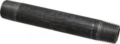 Made in USA - Schedule 80, 1/2" Diam x 5" Long Steel Black Pipe Nipple - Threaded - Eagle Tool & Supply