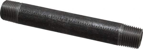 Made in USA - Schedule 80, 1/2" Diam x 5-1/2" Long Steel Black Pipe Nipple - Threaded - Eagle Tool & Supply