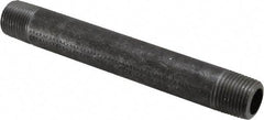 Made in USA - Schedule 80, 1/2" Diam x 6" Long Steel Black Pipe Nipple - Threaded - Eagle Tool & Supply