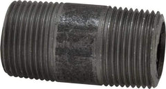 Made in USA - Schedule 80, 3/4" Diam x 2" Long Steel Black Pipe Nipple - Threaded - Eagle Tool & Supply