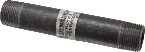 Made in USA - Schedule 80, 3/4" Diam x 5-1/2" Long Steel Black Pipe Nipple - Threaded - Eagle Tool & Supply