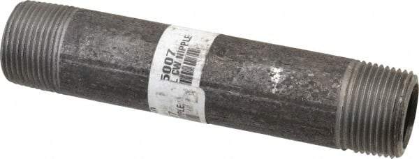 Made in USA - Schedule 80, 1" Diam x 6" Long Steel Black Pipe Nipple - Threaded - Eagle Tool & Supply