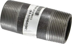 Made in USA - Schedule 80, 1-1/4" Diam x 3-1/2" Long Steel Black Pipe Nipple - Threaded - Eagle Tool & Supply