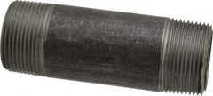 Made in USA - Schedule 80, 1-1/4" Diam x 4-1/2" Long Steel Black Pipe Nipple - Threaded - Eagle Tool & Supply