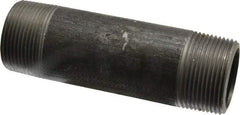 Made in USA - Schedule 80, 1-1/4" Diam x 5" Long Steel Black Pipe Nipple - Threaded - Eagle Tool & Supply