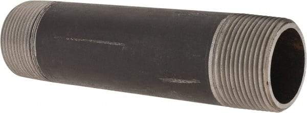 Made in USA - Schedule 80, 1-1/4" Diam x 6" Long Steel Black Pipe Nipple - Threaded - Eagle Tool & Supply