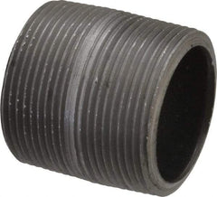 Made in USA - Schedule 80, 1-1/2" Diam x 1-3/4" Long Steel Black Pipe Nipple - Threaded - Eagle Tool & Supply