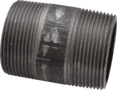 Made in USA - Schedule 80, 1-1/2" Diam x 2-1/2" Long Steel Black Pipe Nipple - Threaded - Eagle Tool & Supply