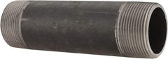 Made in USA - Schedule 80, 1-1/2" Diam x 6" Long Steel Black Pipe Nipple - Threaded - Eagle Tool & Supply