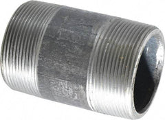 Made in USA - Schedule 80, 2" Diam x 3-1/2" Long Steel Black Pipe Nipple - Threaded - Eagle Tool & Supply