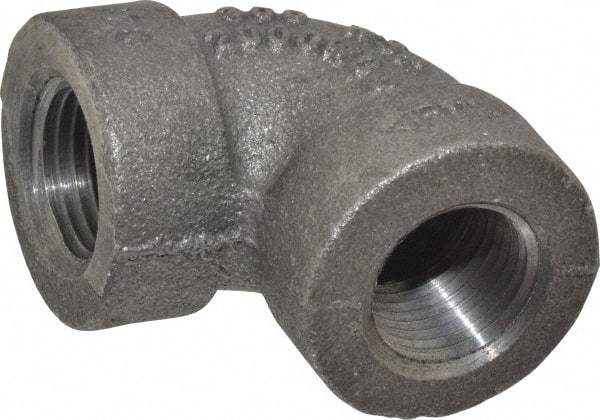 Made in USA - Size 1/2", Class 300, Malleable Iron Black Pipe 90° Elbow - 300 psi, Threaded End Connection - Eagle Tool & Supply