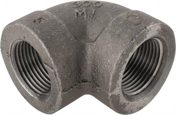 Made in USA - Size 1", Class 300, Malleable Iron Black Pipe 90° Elbow - 300 psi, Threaded End Connection - Eagle Tool & Supply
