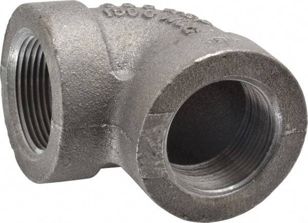 Made in USA - Size 1-1/4", Class 300, Malleable Iron Black Pipe 90° Elbow - 300 psi, Threaded End Connection - Eagle Tool & Supply