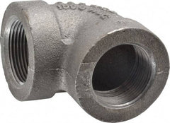 Made in USA - Size 1-1/4", Class 300, Malleable Iron Black Pipe 90° Elbow - 300 psi, Threaded End Connection - Eagle Tool & Supply
