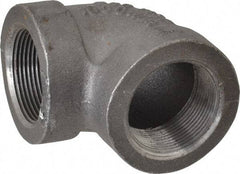 Made in USA - Size 1-1/2", Class 300, Malleable Iron Black Pipe 90° Elbow - 300 psi, Threaded End Connection - Eagle Tool & Supply
