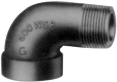 Made in USA - Size 1-1/2", Class 300, Malleable Iron Black Pipe 45° Street Elbow - 300 psi, Threaded End Connection - Eagle Tool & Supply