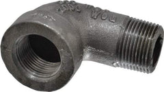 Made in USA - Size 1", Class 300, Malleable Iron Black Pipe 90° Street Elbow - 300 psi, Threaded End Connection - Eagle Tool & Supply