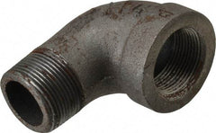 Made in USA - Size 1-1/4", Class 300, Malleable Iron Black Pipe 90° Street Elbow - 300 psi, Threaded End Connection - Eagle Tool & Supply