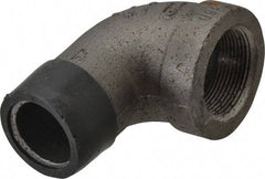Made in USA - Size 1-1/2", Class 300, Malleable Iron Black Pipe 90° Street Elbow - 300 psi, Threaded End Connection - Eagle Tool & Supply