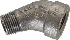 Made in USA - Size 1/2", Class 300, Malleable Iron Black Pipe 45° Street Elbow - 300 psi, Threaded End Connection - Eagle Tool & Supply