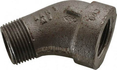 Made in USA - Size 1", Class 300, Malleable Iron Black Pipe 45° Street Elbow - 300 psi, Threaded End Connection - Eagle Tool & Supply