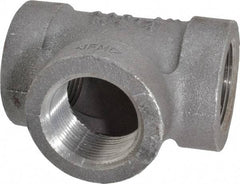 Made in USA - Size 1-1/4", Class 300, Malleable Iron Black Pipe Tee - 300 psi, Threaded End Connection - Eagle Tool & Supply