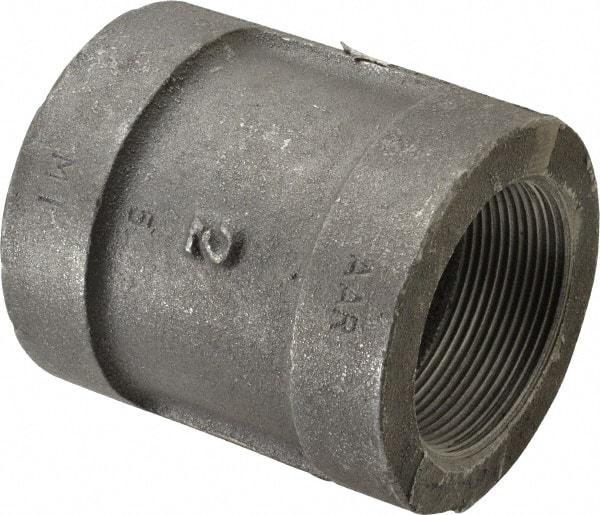 Made in USA - Size 2", Class 300, Malleable Iron Black Pipe Coupling - 300 psi, Threaded End Connection - Eagle Tool & Supply
