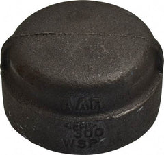 Made in USA - Size 1-1/2", Class 300, Malleable Iron Black Pipe End Cap - 300 psi, Threaded End Connection - Eagle Tool & Supply
