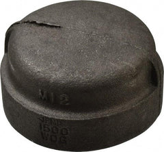 Made in USA - Size 2", Class 300, Malleable Iron Black Pipe End Cap - 300 psi, Threaded End Connection - Eagle Tool & Supply