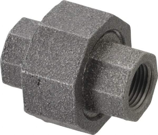Made in USA - Size 3/8", Class 300, Malleable Iron Black Pipe Union - 300 psi, Threaded End Connection - Eagle Tool & Supply