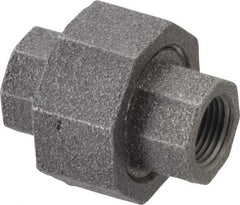 Made in USA - Size 3/8", Class 300, Malleable Iron Black Pipe Union - 300 psi, Threaded End Connection - Eagle Tool & Supply
