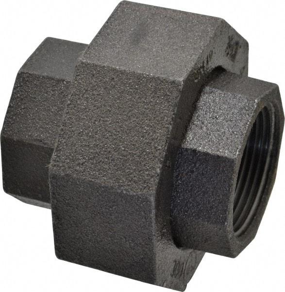 Made in USA - Size 1-1/4", Class 300, Malleable Iron Black Pipe Union - 300 psi, Threaded End Connection - Eagle Tool & Supply