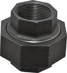 Made in USA - Size 1-1/2", Class 300, Malleable Iron Black Pipe Union - 300 psi, Threaded End Connection - Eagle Tool & Supply