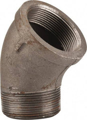 Made in USA - Size 2", Class 150, Malleable Iron Black Pipe 45° Street Elbow - 150 psi, Threaded End Connection - Eagle Tool & Supply