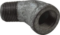 Made in USA - Class 150, 3/8" Galvanized Pipe 45° Street Elbow - Threaded, Malleable Iron - Eagle Tool & Supply