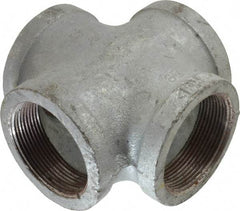 Made in USA - Class 150, 2" Galvanized Pipe Cross - Threaded, Malleable Iron - Eagle Tool & Supply