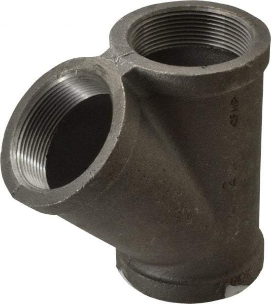 Made in USA - Size 2", Class 150, Malleable Iron Black Pipe 45° Lateral Y-Branch - 150 psi, Threaded End Connection - Eagle Tool & Supply