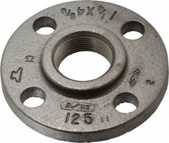 Made in USA - 1-1/4" Pipe, 4-5/8" OD, 13/16" Hub Length, Iron Threaded Pipe Flange - 2-5/16" Across Bolt Hole Centers, 3/4" Bolt Hole, 175 psi, Class 125 - Eagle Tool & Supply