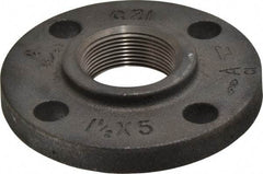 Made in USA - 1-1/2" Pipe, 5" OD, 7/8" Hub Length, Iron Threaded Pipe Flange - 2-9/16" Across Bolt Hole Centers, 7/8" Bolt Hole, 175 psi, Class 125 - Eagle Tool & Supply