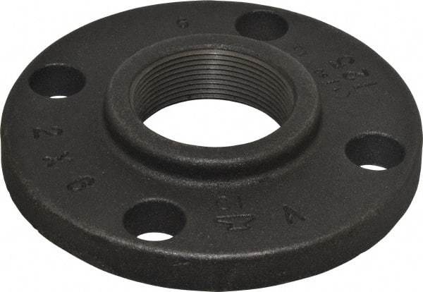 Made in USA - 2" Pipe, 6" OD, 1" Hub Length, Iron Threaded Pipe Flange - 3-1/16" Across Bolt Hole Centers, 3/4" Bolt Hole, 175 psi, Class 125 - Eagle Tool & Supply
