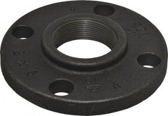 Made in USA - 2" Pipe, 6" OD, 1" Hub Length, Iron Threaded Pipe Flange - 3-1/16" Across Bolt Hole Centers, 3/4" Bolt Hole, 175 psi, Class 125 - Eagle Tool & Supply