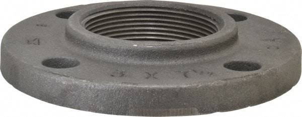 Made in USA - 3" Pipe, 7-1/2" OD, 1-3/16" Hub Length, Iron Threaded Pipe Flange - 4-1/4" Across Bolt Hole Centers, 7/8" Bolt Hole, 175 psi, Class 125 - Eagle Tool & Supply