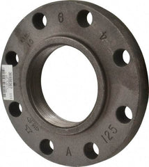 Made in USA - 4" Pipe, 9" OD, 1-5/16" Hub Length, Iron Threaded Pipe Flange - 5-5/16" Across Bolt Hole Centers, 7/8" Bolt Hole, 175 psi, Class 125 - Eagle Tool & Supply
