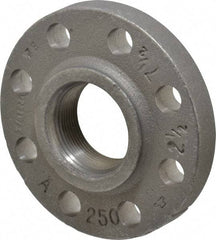 Made in USA - 2-1/2" Pipe, 7-1/2" OD, 1-7/16" Hub Length, Iron Threaded Pipe Flange - 3-15/16" Across Bolt Hole Centers, 7/8" Bolt Hole, 175 psi, Class 250 - Eagle Tool & Supply