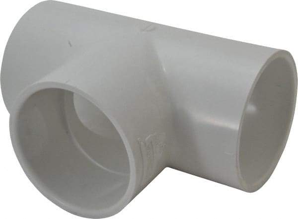 Value Collection - 3" PVC Plastic Pipe Tee - Schedule 40, Slip x Slip x Slip End Connections - Eagle Tool & Supply
