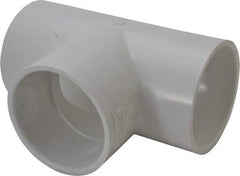 Value Collection - 3" PVC Plastic Pipe Tee - Schedule 40, Slip x Slip x Slip End Connections - Eagle Tool & Supply