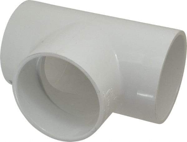 Value Collection - 4" PVC Plastic Pipe Tee - Schedule 40, Slip x Slip x Slip End Connections - Eagle Tool & Supply