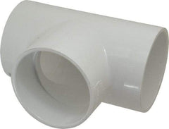 Value Collection - 4" PVC Plastic Pipe Tee - Schedule 40, Slip x Slip x Slip End Connections - Eagle Tool & Supply