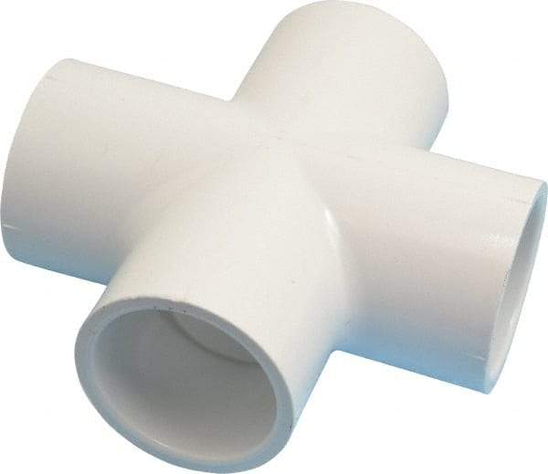 Value Collection - 1-1/4" PVC Plastic Pipe Cross - Schedule 40, All Slip End Connections - Eagle Tool & Supply